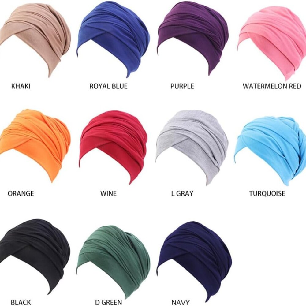 African Turban Head Wraps For Women - Pre Tied Soft Long Headscarf Shawl Hair Ch View 3